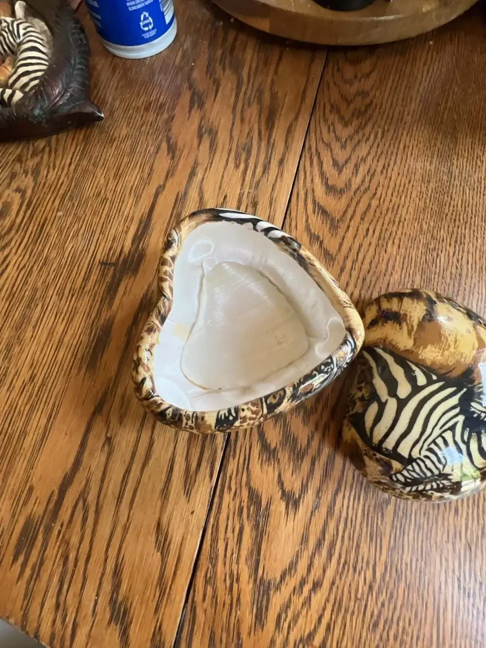 La Vie Safari Collection Heart-Shaped Patchwork Trinket Box